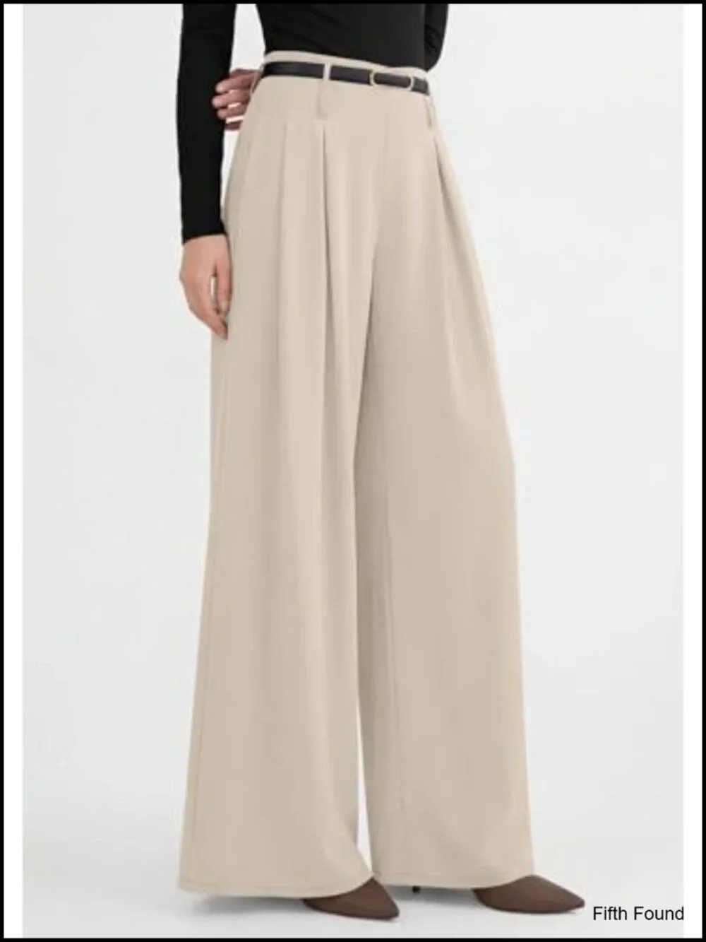 High Waisted Wide Leg Dress Pants Pleated Slacks Flowy Business Work Palazzo